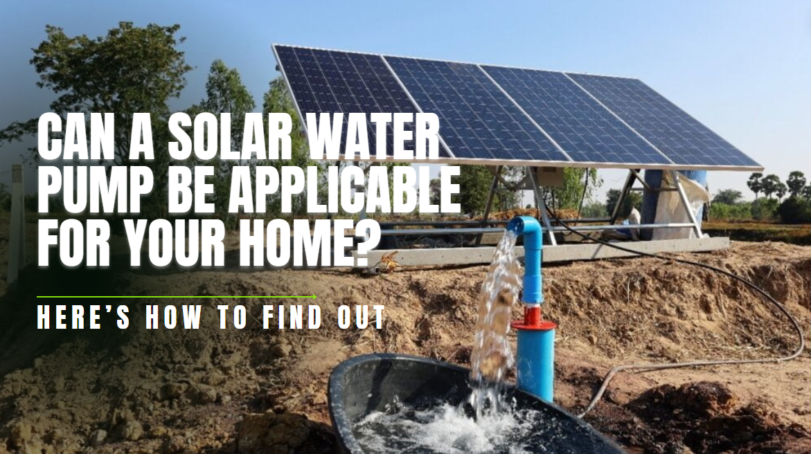 Solar water pump for home